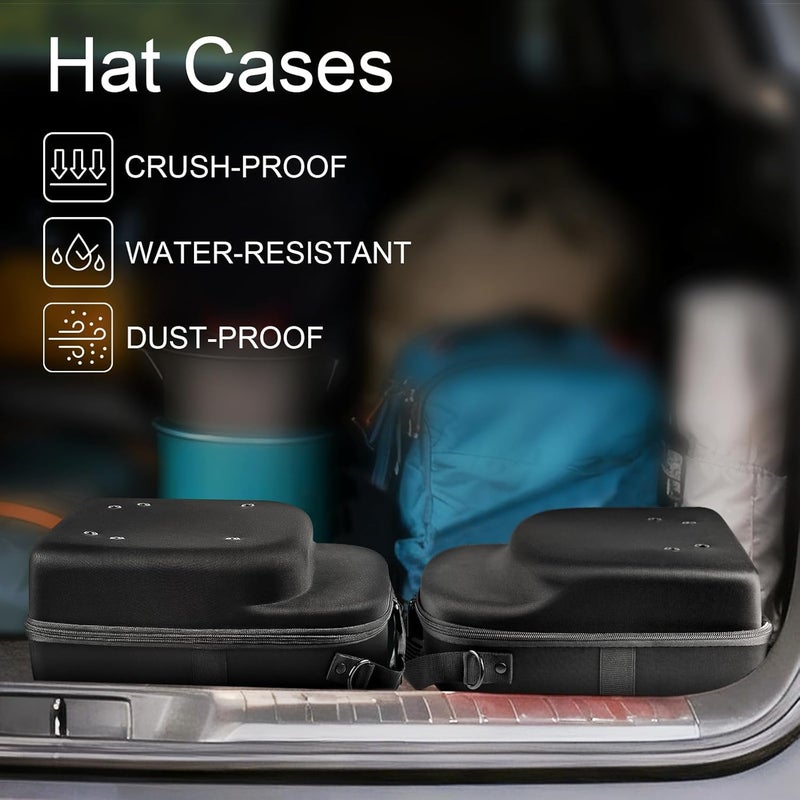 Epesoware 2 PCS Hat Travel Cases for Baseball Caps - Premium Hat Storage Carrier Case with Handle, Shoulder Strap and Trolley Sleeve, Protect Up to 10 Hats for Travel Home Organizer - Image 2